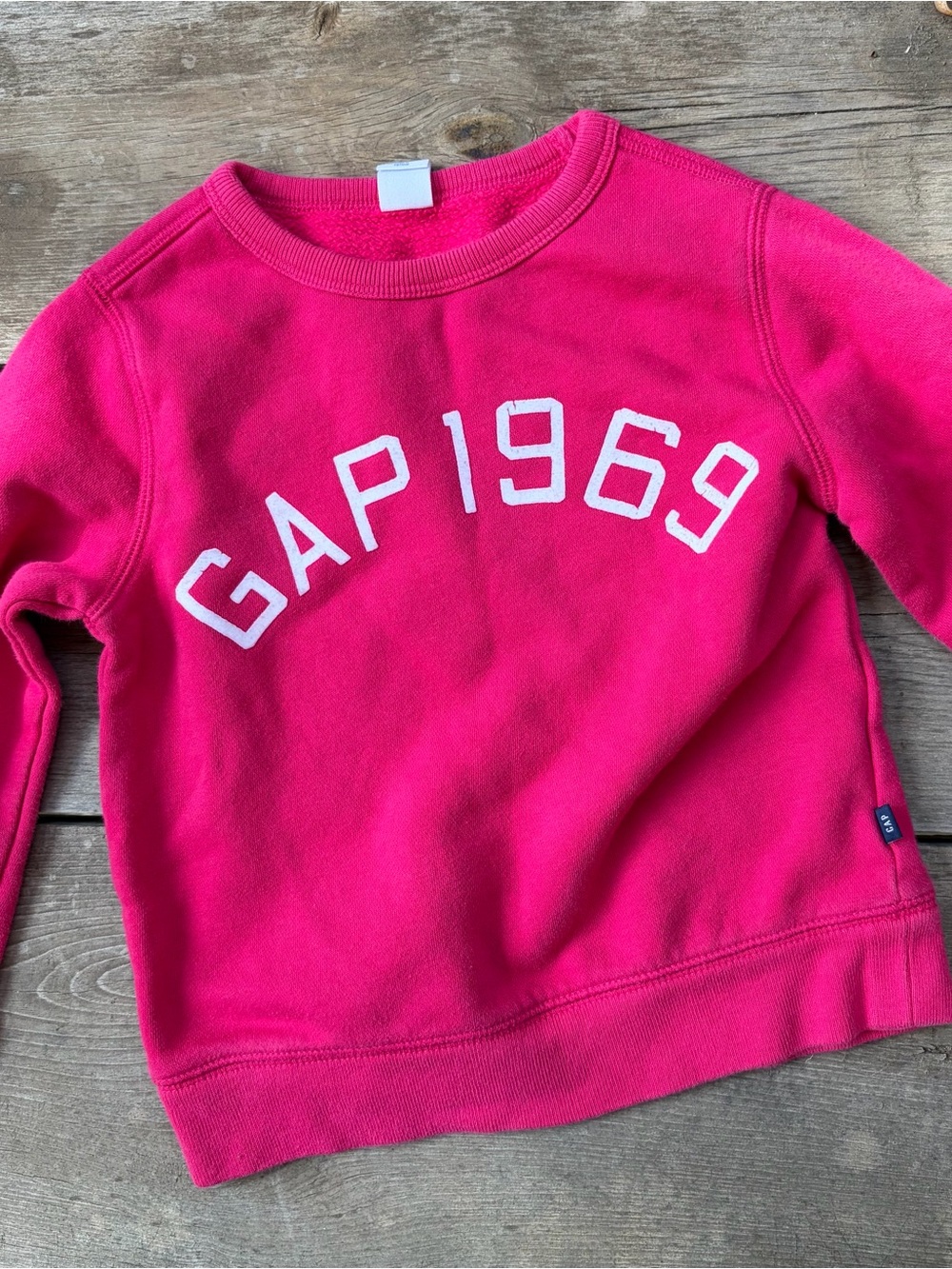 GAP Women's Bright Pink Crewneck Sweater with GAP 1969 Logo